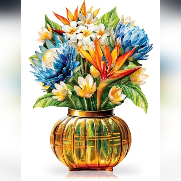 Tropical Bloom Pop-Up Flower Bouquet Card - Picture 7 of 9